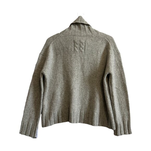 Nili Lotan Zoe Turtleneck Sweater, Gray, Wool Blend, Size S, Oversized - Picture 3 of 14